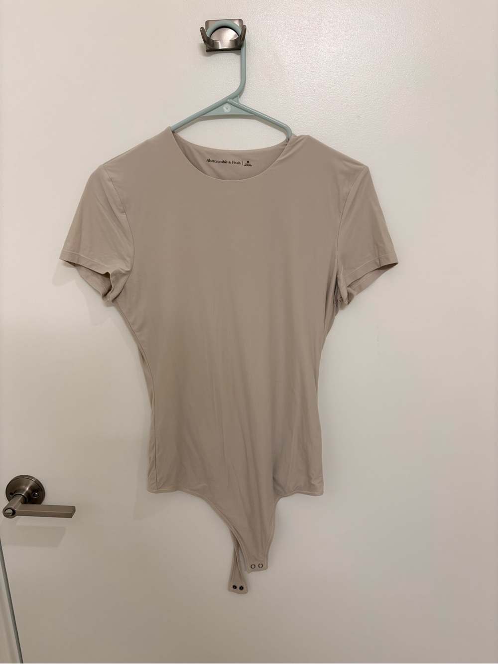 Abercrombie & Fitch Taupe Seamless Short Sleeve Bodysuit